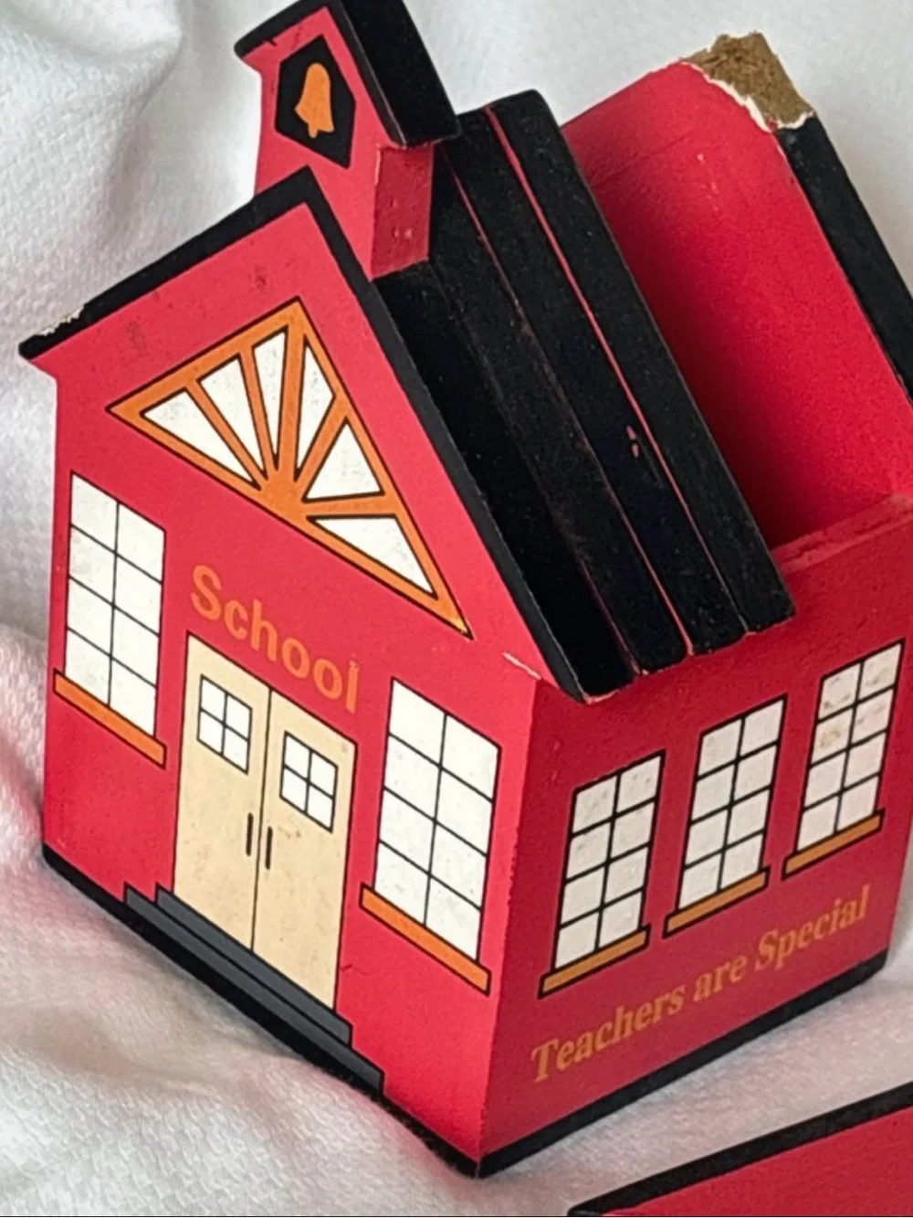 Teachers are Special Red Schoolhouse Coaster Set with Holder - Home or Classroom